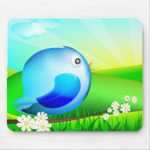 oiseau bleu tapis de souris