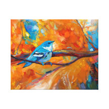 Oiseau Cerulean bleu de fauvette Impression Sur Toile