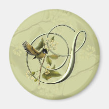 Oiseau chanteur S initial Magnets