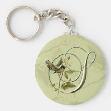 Oiseau chanteur S initial Porte-clé