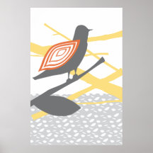 Oiseau dans l'arbre affiches