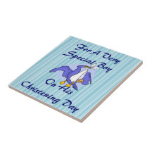Oiseau de baptême de garçons carreaux en céramique