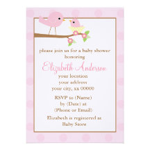 Oiseau de bébé dans des invitations d'une douche d