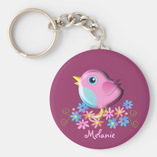 Oiseau de bébé mignon de ressort avec le keychain  porte-clé