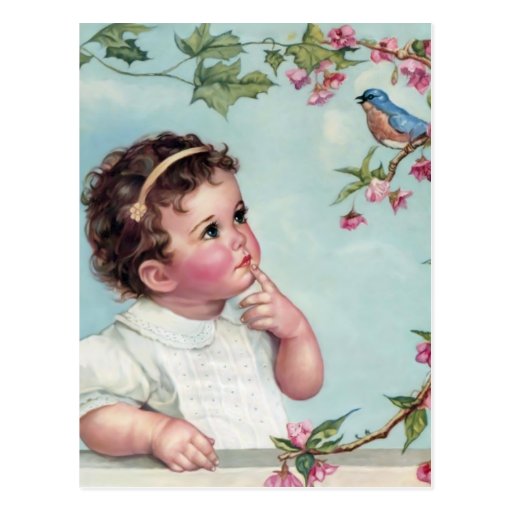 Oiseau de bleus layette cartes postales