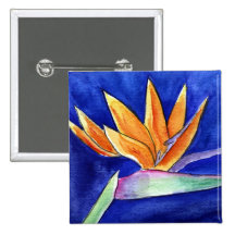Oiseau de bouton d'art de fleur de paradis ou de P Badge
