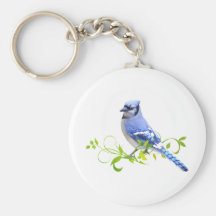 Oiseau de geai bleu porte-clé