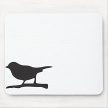 Oiseau de moineau et silhouette noire et blanche d tapis de souris