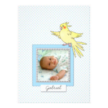 Oiseau de photo de bébé - faire-part de naissance 