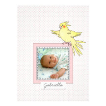 Oiseau de photo de bébé - faire-part de naissance 