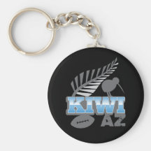 Oiseau de rugby du KIWI AZ et fougère argentée Porte-clé