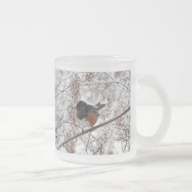 Oiseau d'hiver dans la neige mug