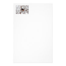 Oiseau d'hiver dans la neige motifs pour papier à lettre