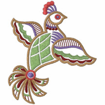 Oiseau exotique polo brodé