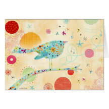 Oiseau heureux carte