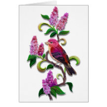 oiseau lilas cartes de vœux