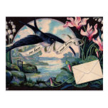 Oiseau mobile personnalisable de cru de //de faire cartes postales