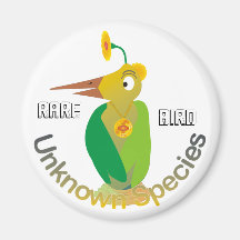 Oiseau rare - (aimant de réfrigérateur rond)