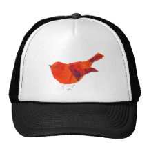 Oiseau rouge mignon casquette de camionneur