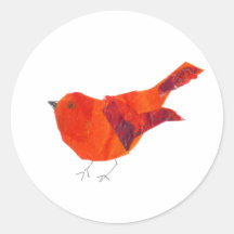 Oiseau rouge mignon de Saint-Valentin Adhésifs