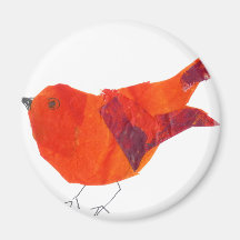 Oiseau rouge mignon magnets