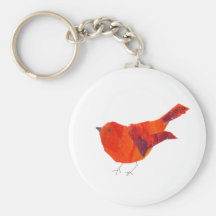 Oiseau rouge mignon porte-clés
