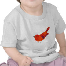 Oiseau rouge mignon t-shirts
