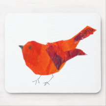 Oiseau rouge mignon tapis de souris