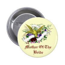Oiseau sur le bouquet (polychrome) badge