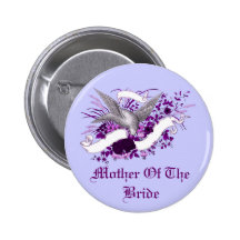 Oiseau sur le bouquet (pourpre) badge avec épingle