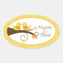Oiseau tourbillonnant (jaune) épousant l'autocolla
