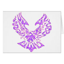 Oiseau tribal de tatouage carte de vœux