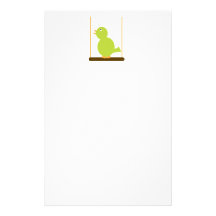 Oiseau vert sur une papeterie de perche papier à lettre customisable