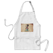Oiseau vintage, roses, et tasse de thé tabliers
