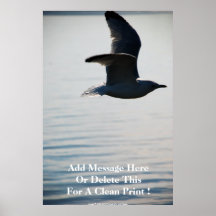 Oiseau volant bas au-dessus de l'eau ! ! Customise Posters