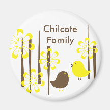 Oiseaux amicaux en jaune aimants