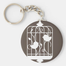 Oiseaux dans une cage porte-clé