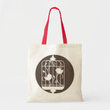 Oiseaux dans une cage sacs fourre-tout
