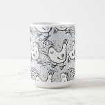 oiseaux de noir, blancs et gris de chant tasses