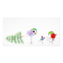 Oiseaux de vacances modèle pour photocarte
