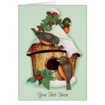 Oiseaux d'hiver cartes de vœux