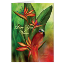 Oiseaux du jour de mère de paradis ArtCard Carte