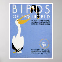 Oiseaux du monde WPA 1938 Affiche