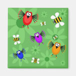 Oiseaux et abeilles aimant pour réfrigérateur