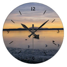 Oiseaux et bateau de mer horloges