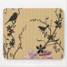 Oiseaux et fleurs de cerisier Mousepad à la mode Tapis De Souris