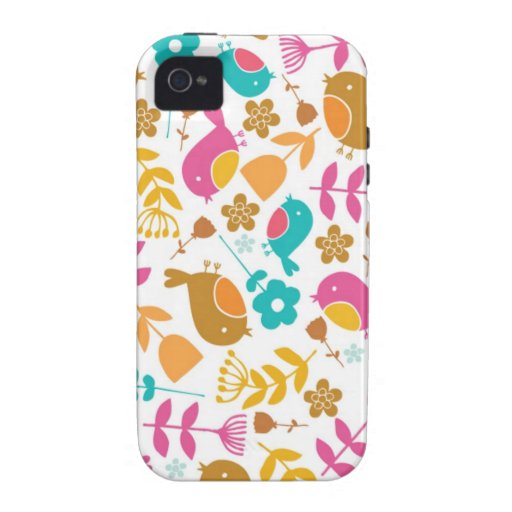 Oiseaux et fleurs iPhone 4 case