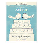 Oiseaux jeune mariée de gâteau de mariage et invit
