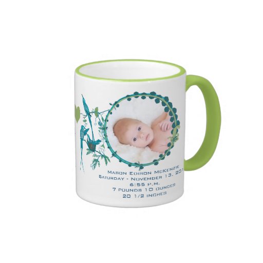 Oiseaux mignons de stat de bébé de tasse de photo 
