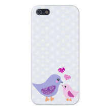 Oiseaux roses et pourpres mignons de mère et d'enf étui iPhone 5